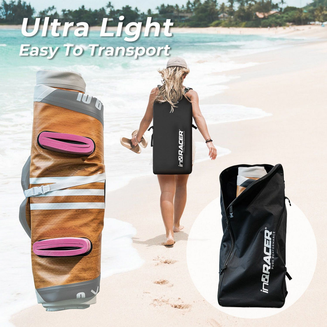 inQracer 10'6'' X33''X6'' Inflatable Stand Up Paddle Board - Image 5 of 5