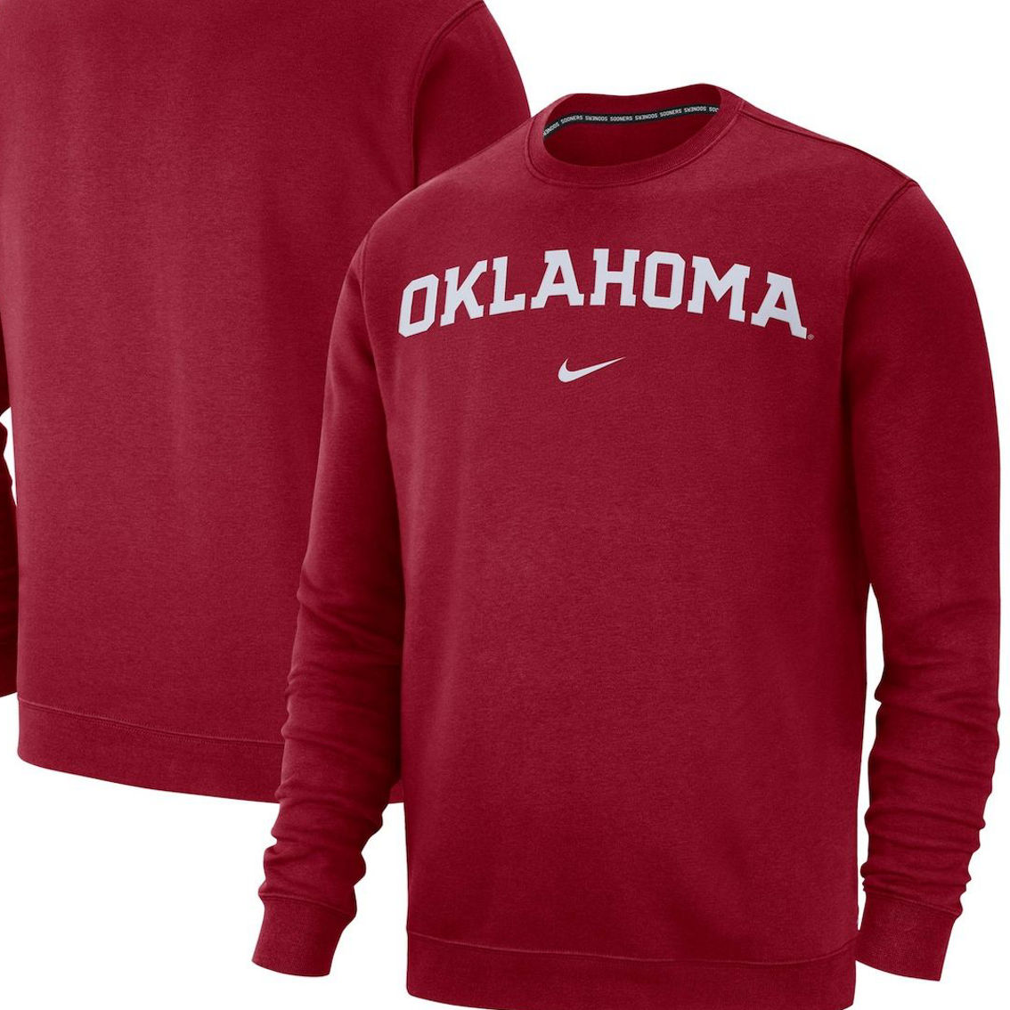 Nike Men's Crimson Oklahoma Sooners Club Fleece Sweatshirt - Image 2 of 4