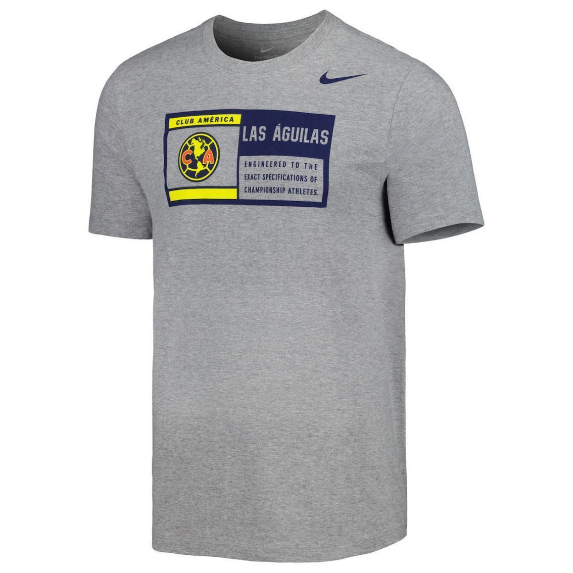 Nike Men's Heather Gray Club America Jock Tag Performance T-Shirt - Image 3 of 4