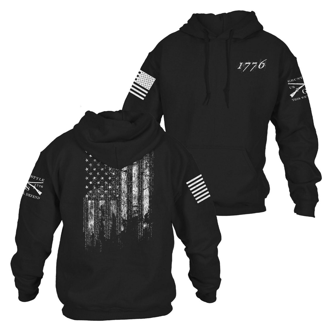 Grunt Style 1776 Flag Hoodie - Image 2 of 2