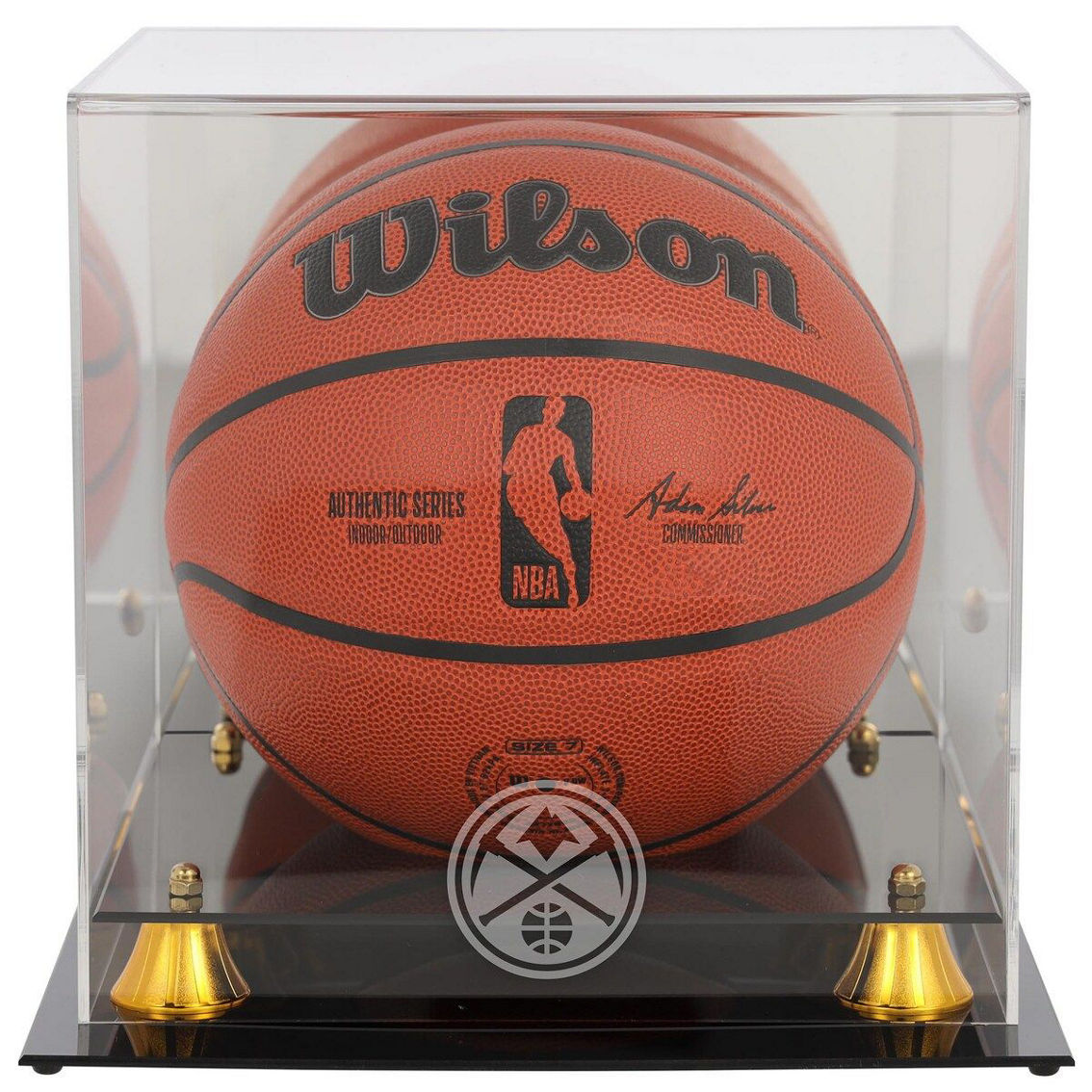 Fanatics Authentic Denver Nuggets Golden Classic Team Logo Basketball Display Case - Image 1 of 2