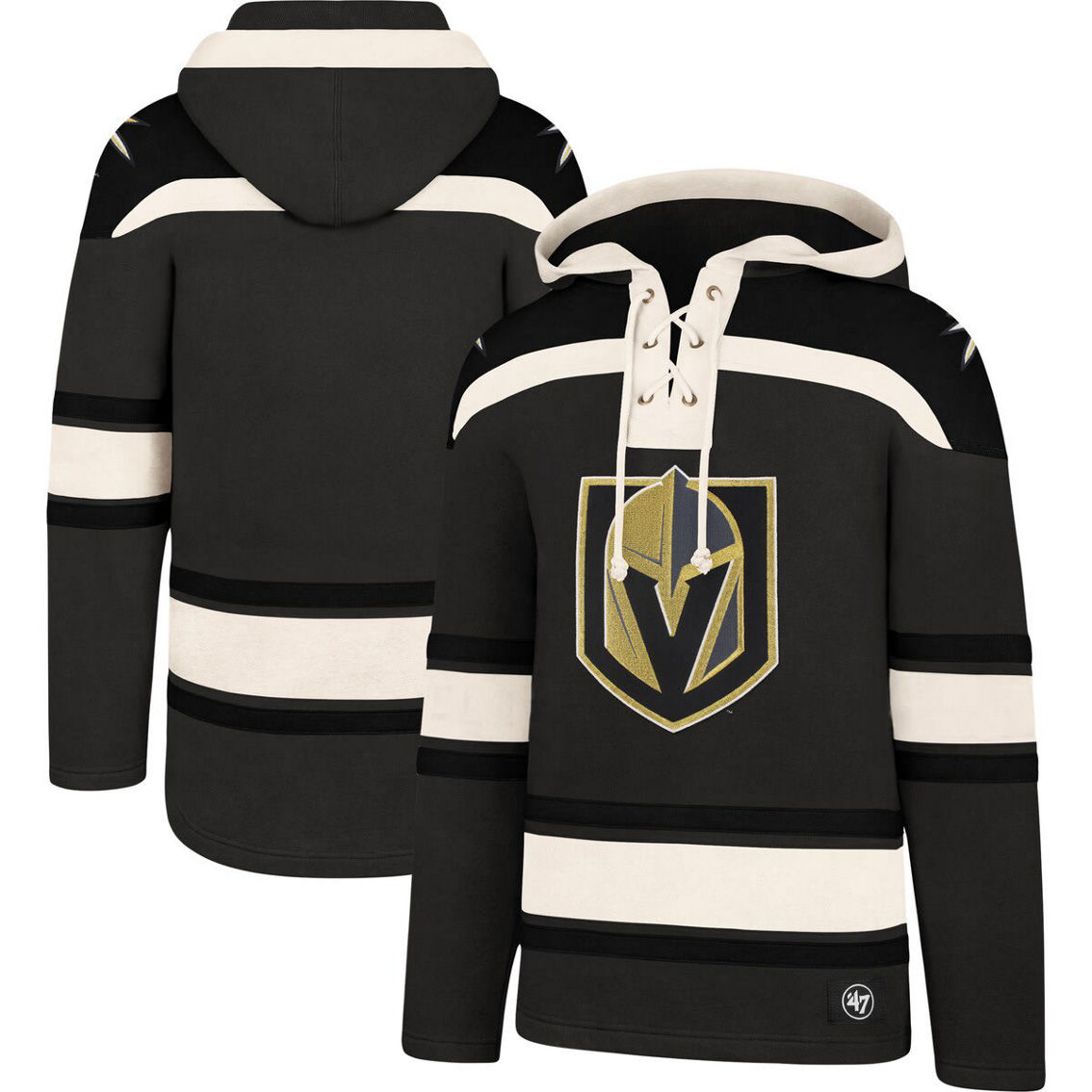 '47 Men's Charcoal Vegas Golden Knights Superior Lacer Pullover Hoodie