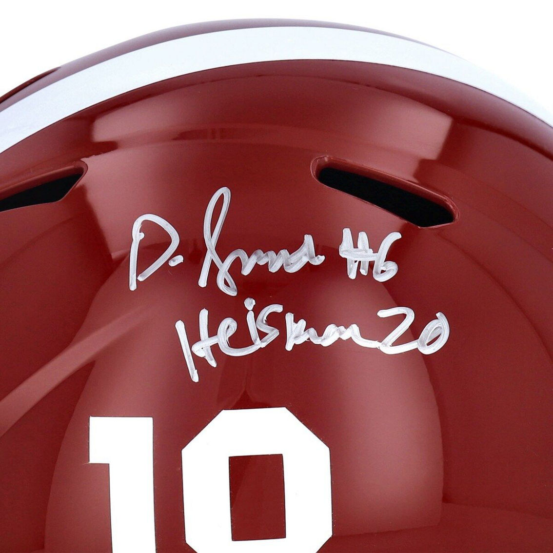 Fanatics Authentic DeVonta Smith Alabama Crimson Tide Autographed Riddell Speed Replica Helmet with ''Heisman 20'' Inscription - Image 3 of 3