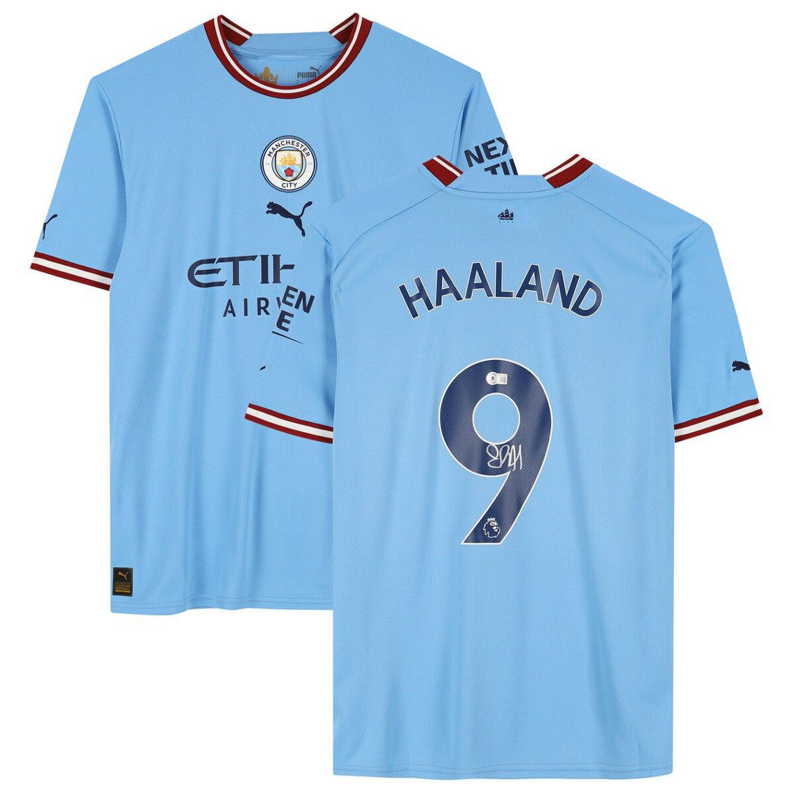 Fanatics Authentic Erling Haaland Blue Manchester City Autographed 2022-23 Home Jersey