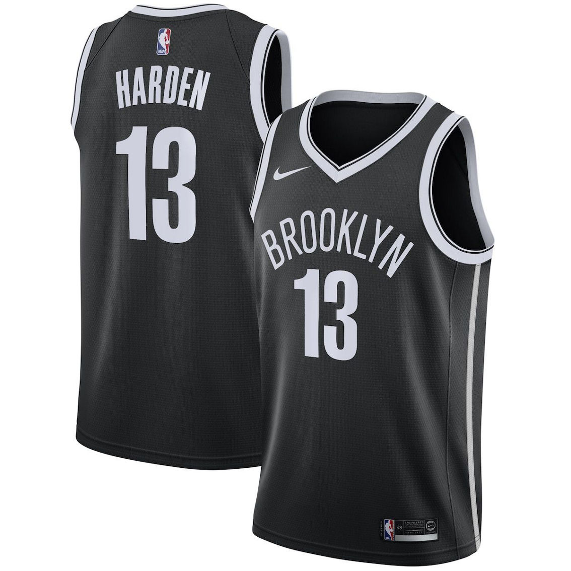 Nike Men's James Harden Black Brooklyn Nets 2020/21 Swingman Jersey - Icon Edition - Image 1 of 4