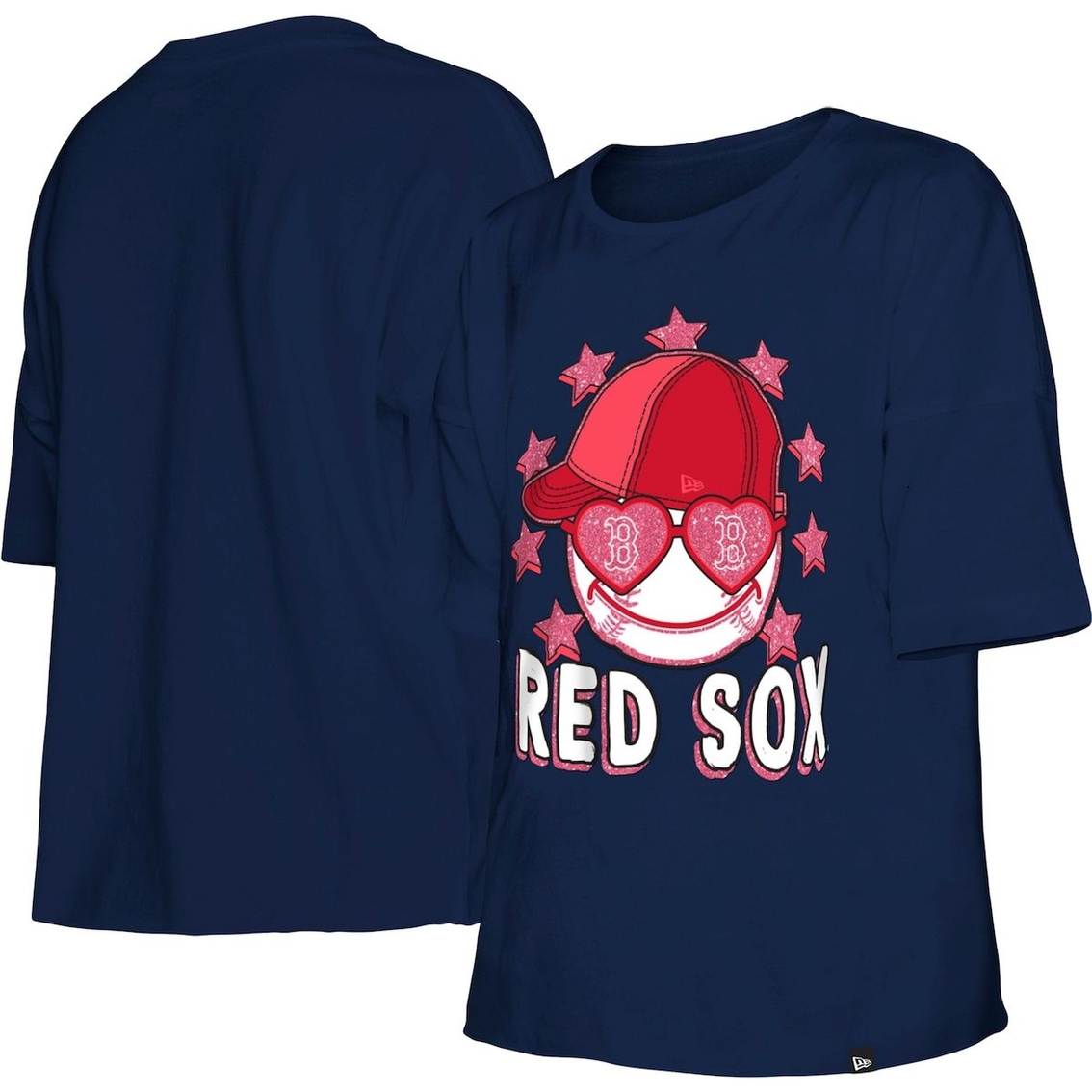 New Era Girls Youth Navy Boston Red Sox Team Half Sleeve T-Shirt - Image 1 of 4