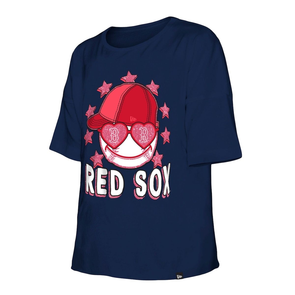 New Era Girls Youth Navy Boston Red Sox Team Half Sleeve T-Shirt - Image 3 of 4
