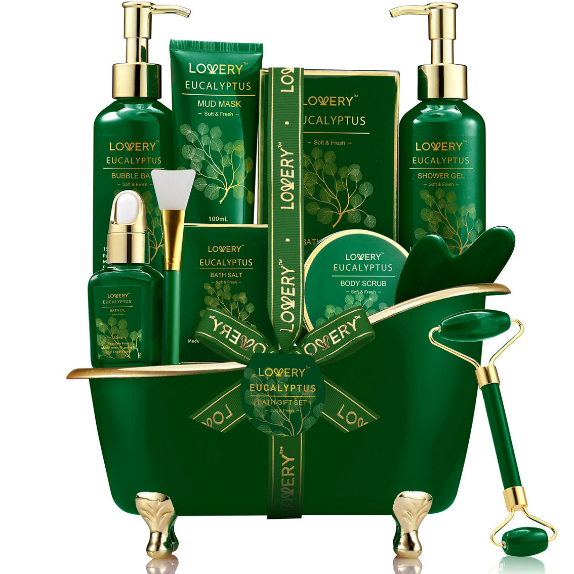 Lovery Luxury Holiday Basket Eucalyptus Stress Relief Spa Kit Bath and Body Care