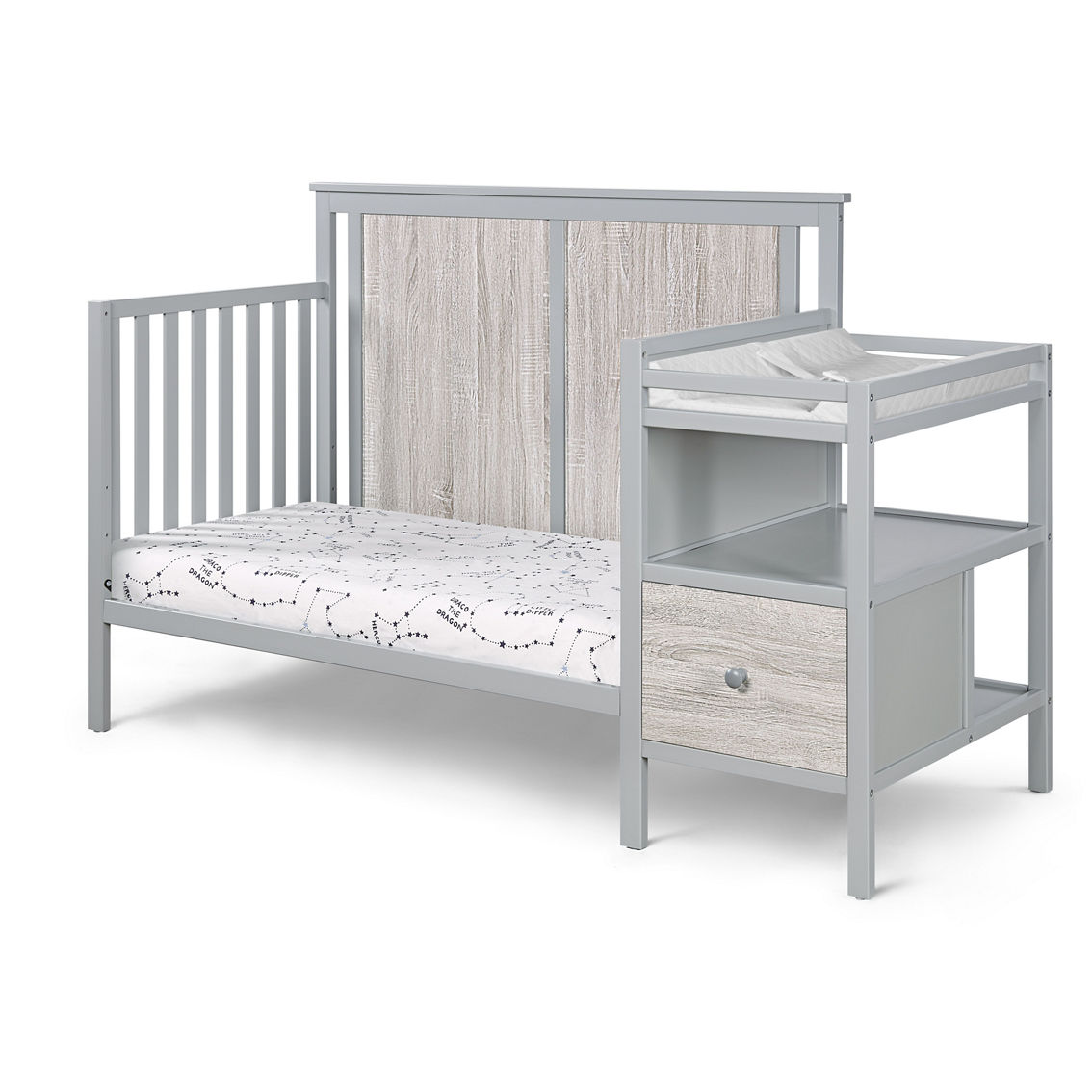 Suite Bebe Connelly 4-in-1 Crib and Changer Combo Gray/Rockport Gray - Image 4 of 5