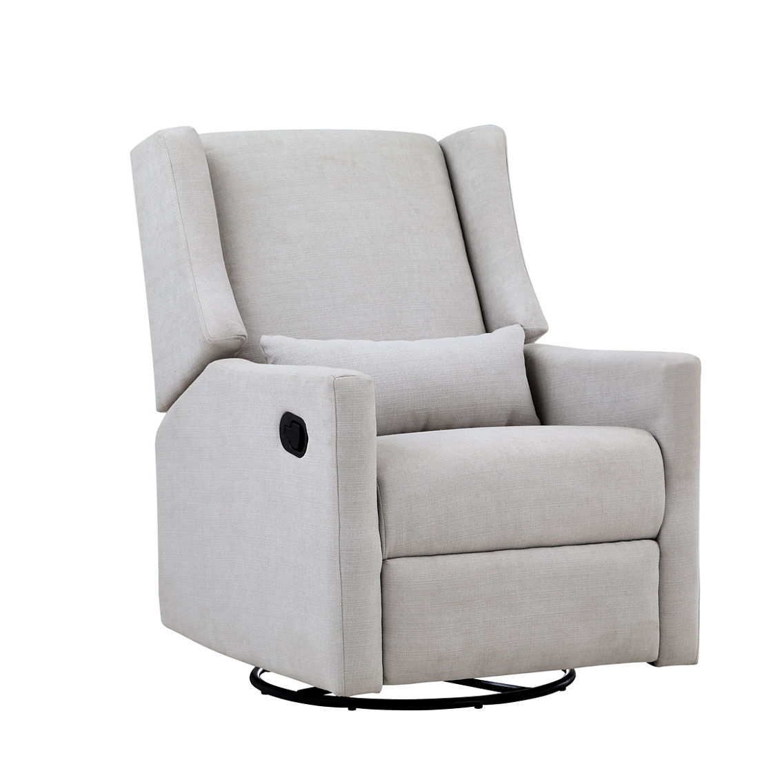 Suite Bebe Pronto Swivel Glider Recliner with Pillow Blanco Fabric - Image 3 of 5