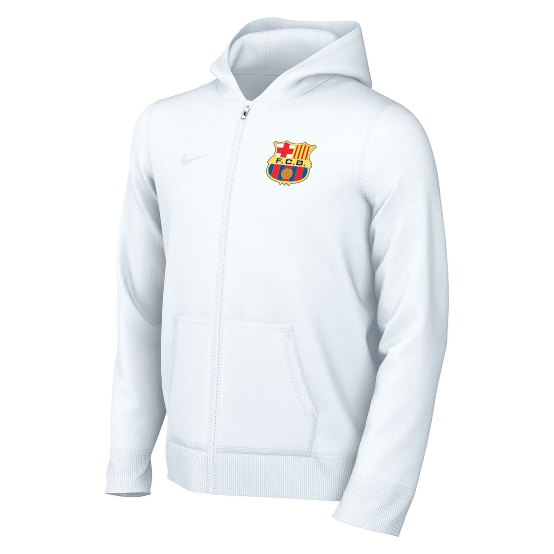 Nike Youth White Barcelona Club Full-Zip Hoodie - Image 3 of 4