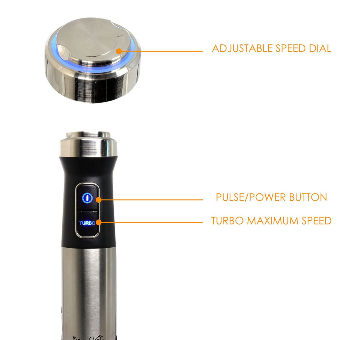 MegaChef 4 in 1 Multipurpose Immersion Hand Blender With Speed Control and Acces - Image 3 of 5
