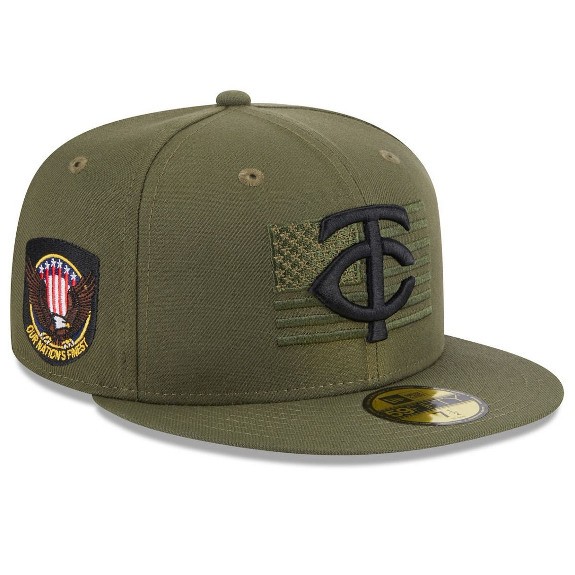 New Era Men's Green Minnesota Twins 2023 Armed Forces Day On-Field 59FIFTY Fitted Hat - Image 2 of 4