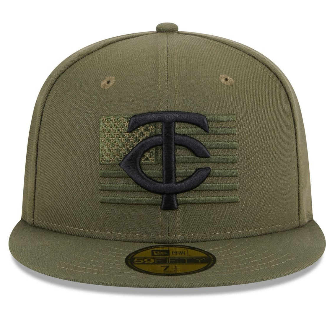 New Era Men's Green Minnesota Twins 2023 Armed Forces Day On-Field 59FIFTY Fitted Hat - Image 3 of 4
