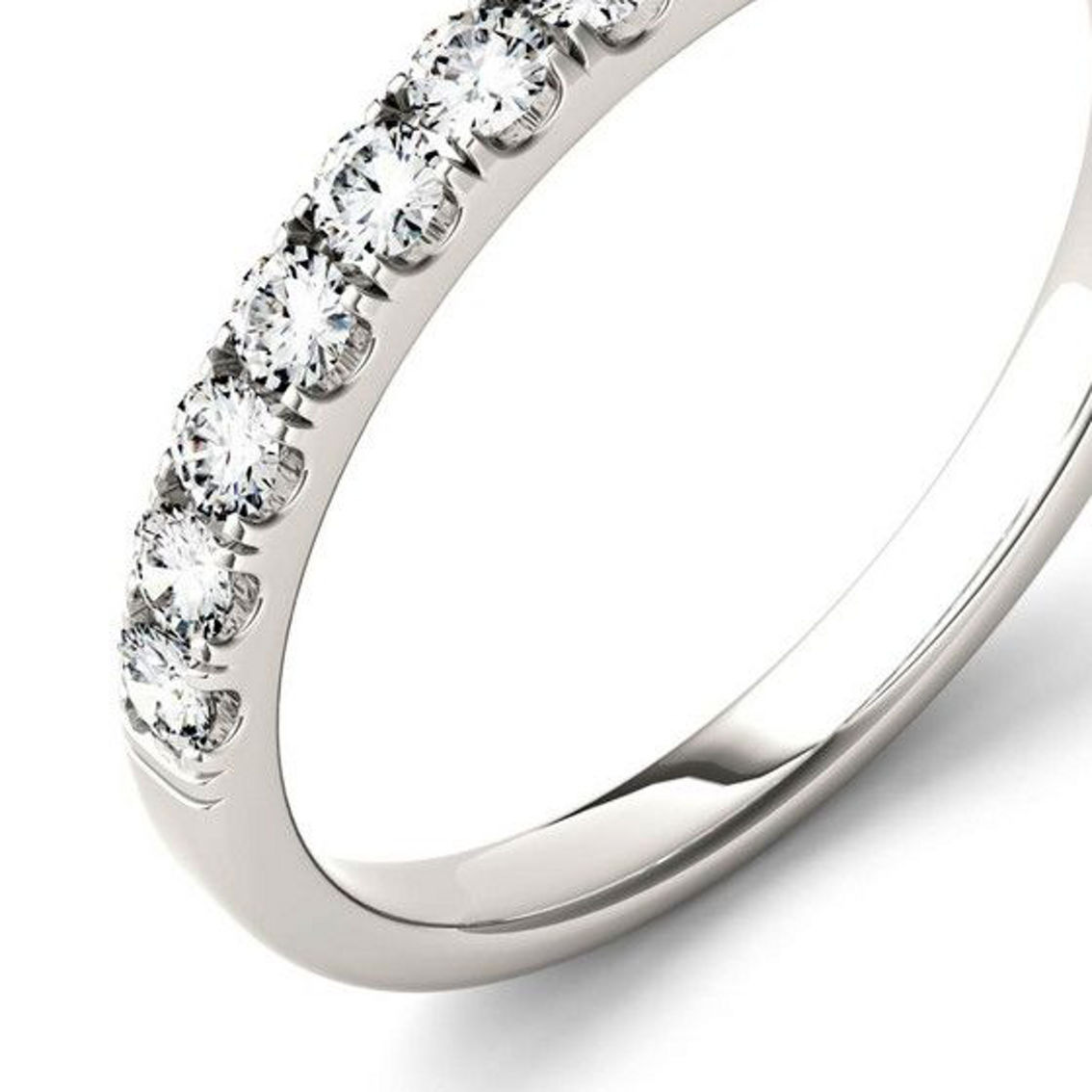 Charles & Colvard 0.38cttw Moissanite Wedding Band in 14k White Gold - Image 2 of 5