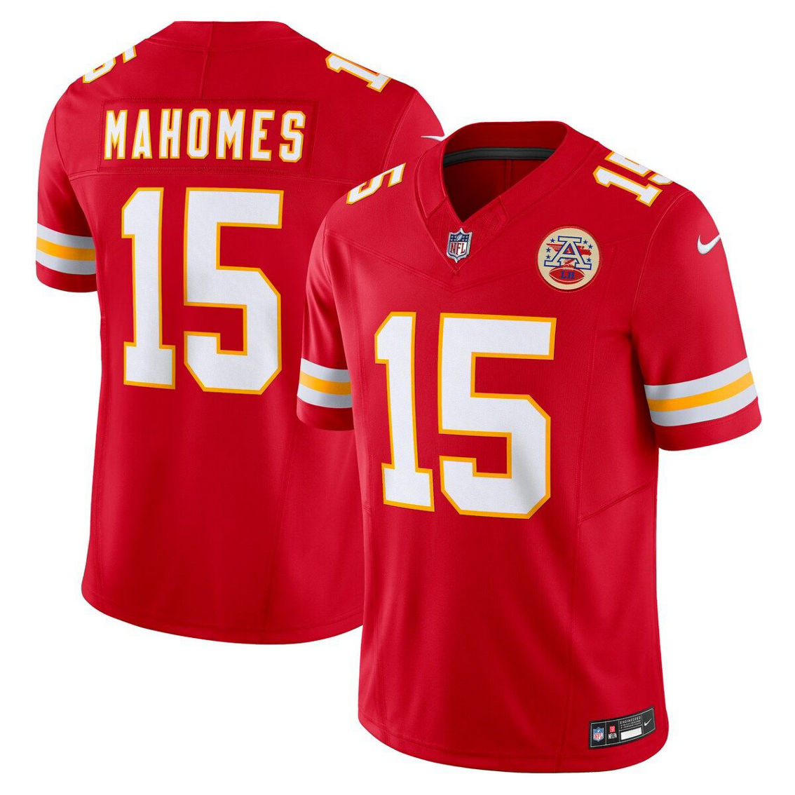 Nike Men's Patrick Mahomes Red Kansas City Chiefs Vapor F.U.S.E. Limited Jersey - Image 2 of 4