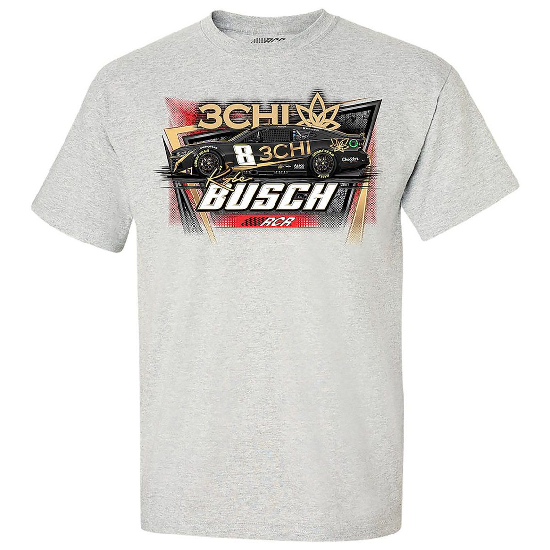 Richard Childress Racing Team Collection Men's Richard Childress Racing Team Collection Heather Gray Kyle Busch 3CHI Car T-Shirt - Image 3 of 4