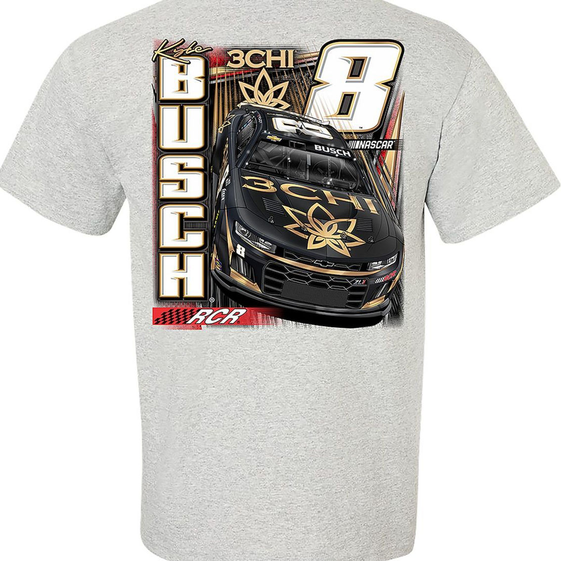 Richard Childress Racing Team Collection Men's Richard Childress Racing Team Collection Heather Gray Kyle Busch 3CHI Car T-Shirt - Image 4 of 4