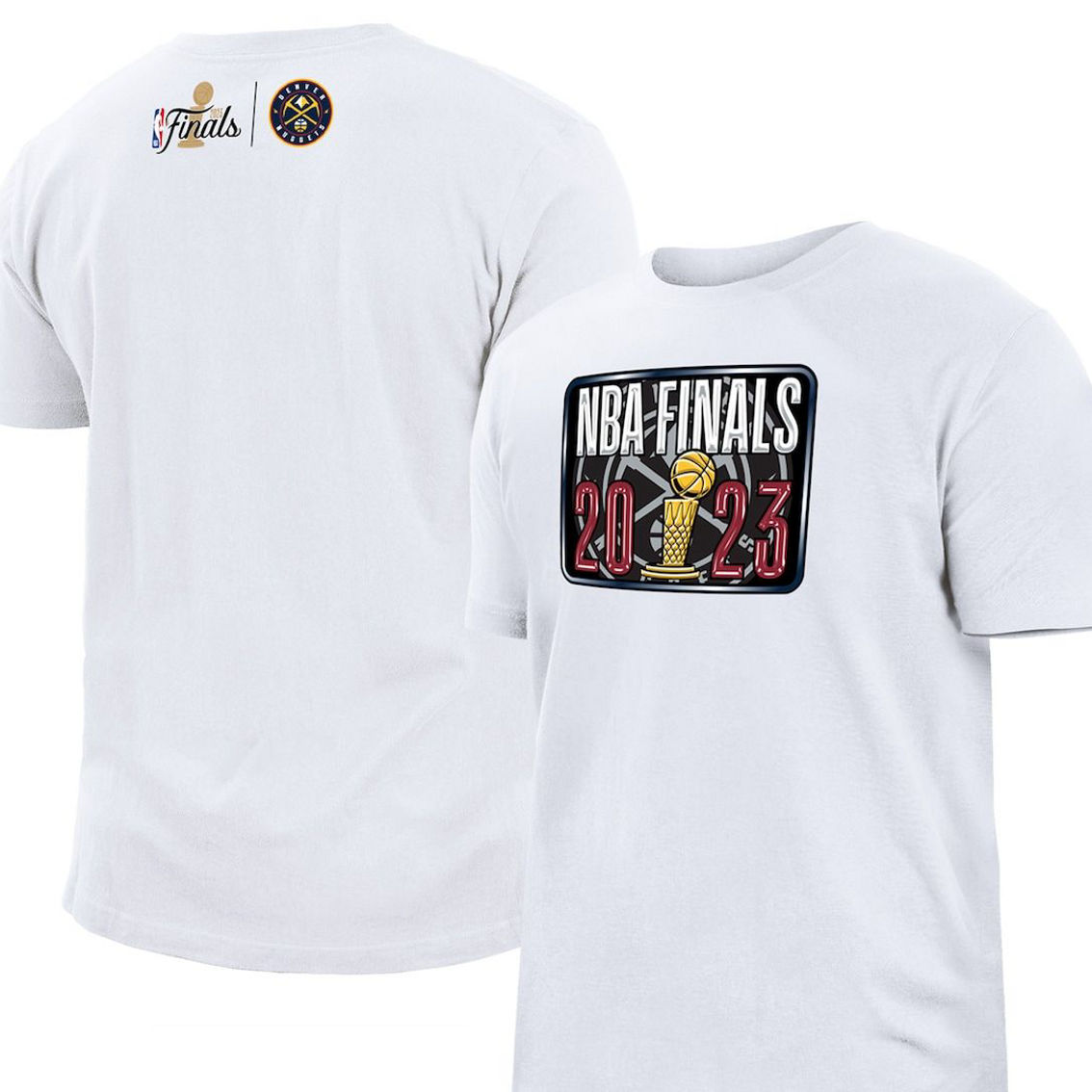 New Era Men's White Denver Nuggets 2023 NBA Finals Hook T-Shirt - Image 1 of 4