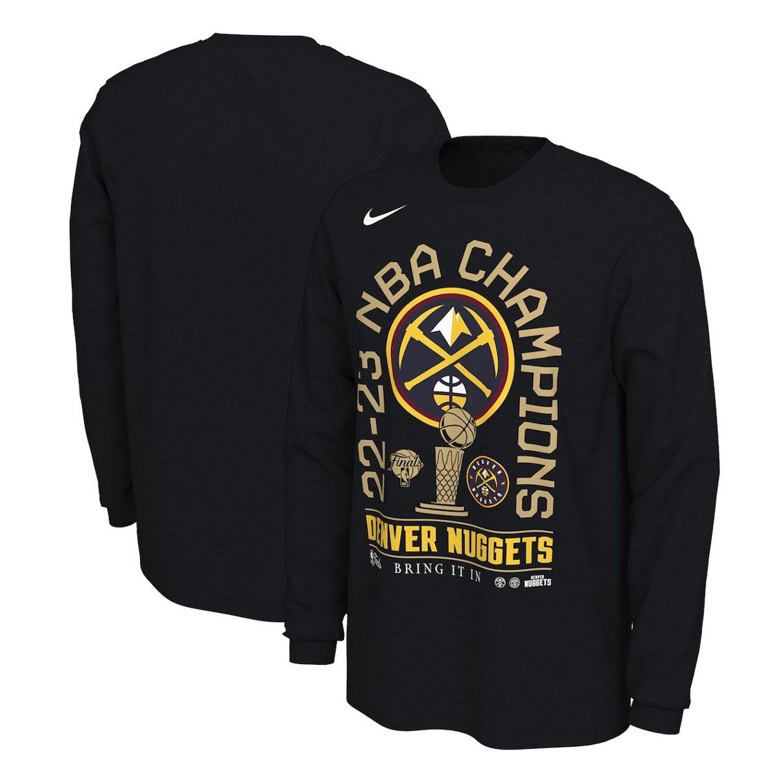 Nike Men's Black Denver Nuggets 2023 NBA Finals s Locker Room Long Sleeve T-Shirt - Image 1 of 4
