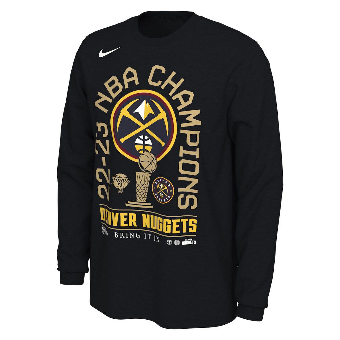 Nike Men's Black Denver Nuggets 2023 NBA Finals s Locker Room Long Sleeve T-Shirt - Image 3 of 4