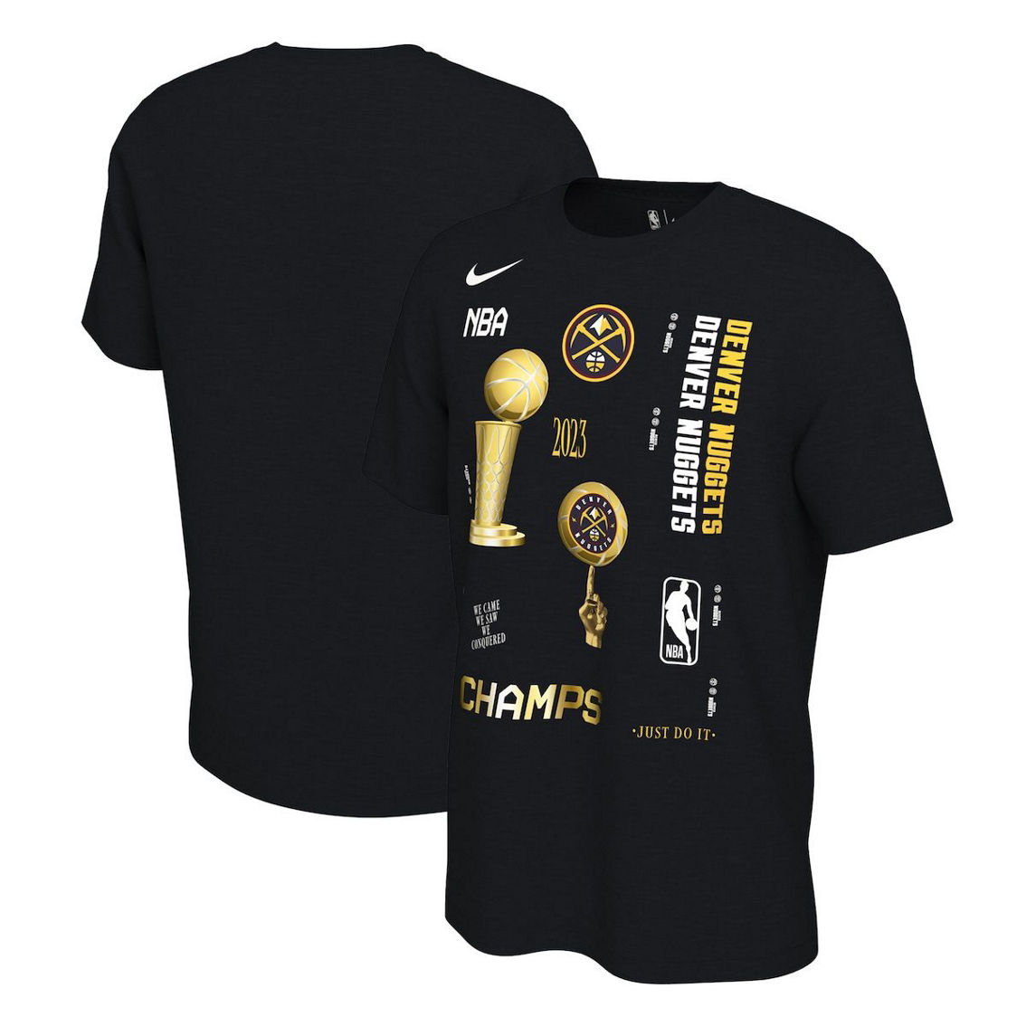 Nike Men's Black Denver Nuggets 2023 NBA Finals s Celebration Expressive T-Shirt - Image 1 of 4