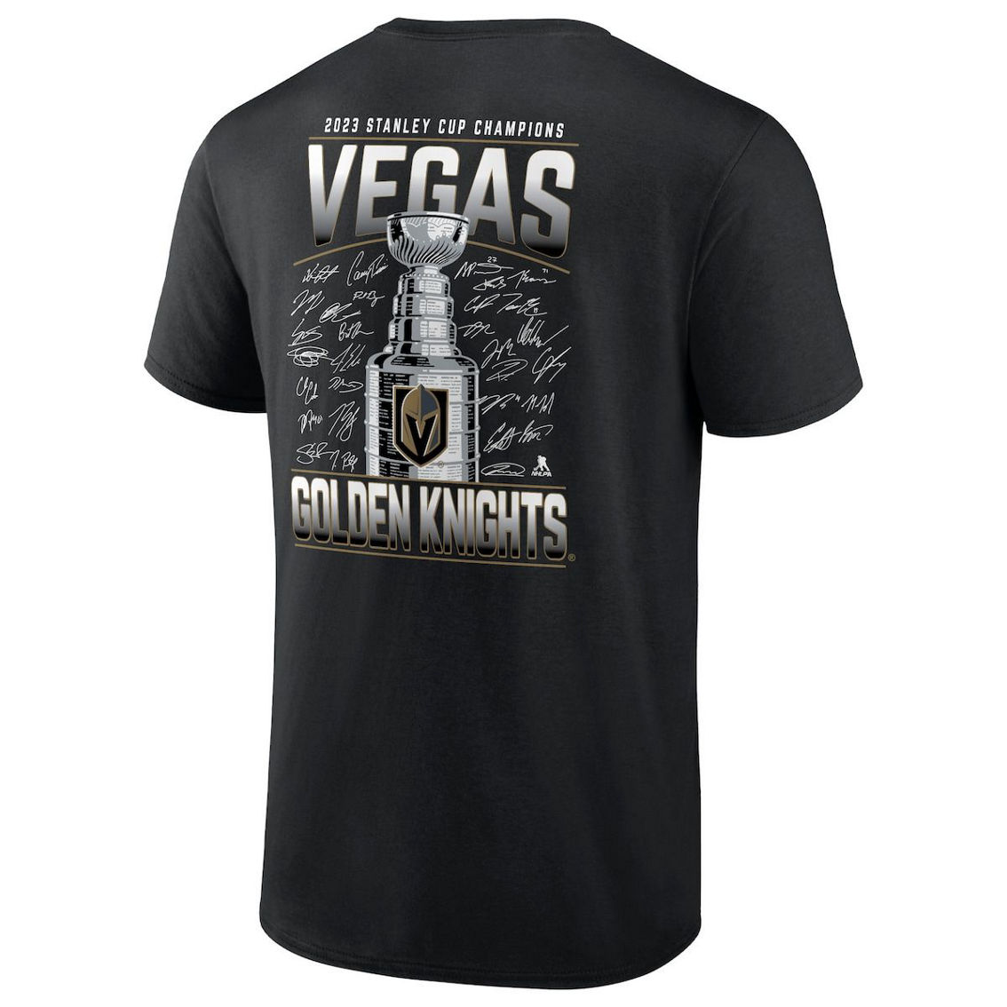 Fanatics Branded Men's Black Vegas Golden Knights 2023 Stanley Cup s Signature Roster T-Shirt - Image 4 of 4
