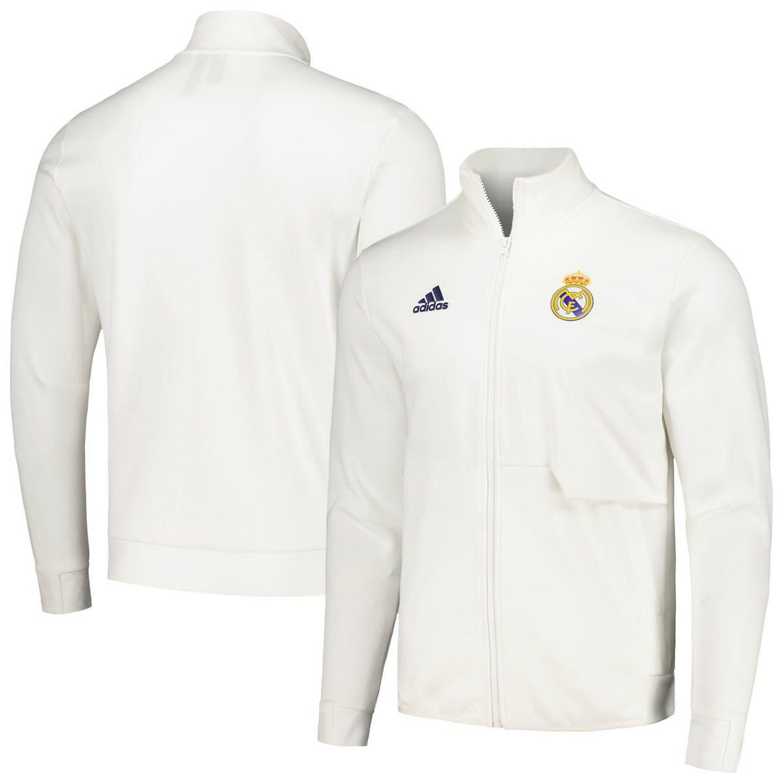 adidas Men's White Real Madrid 2023/24 Anthem Full-Zip Jacket