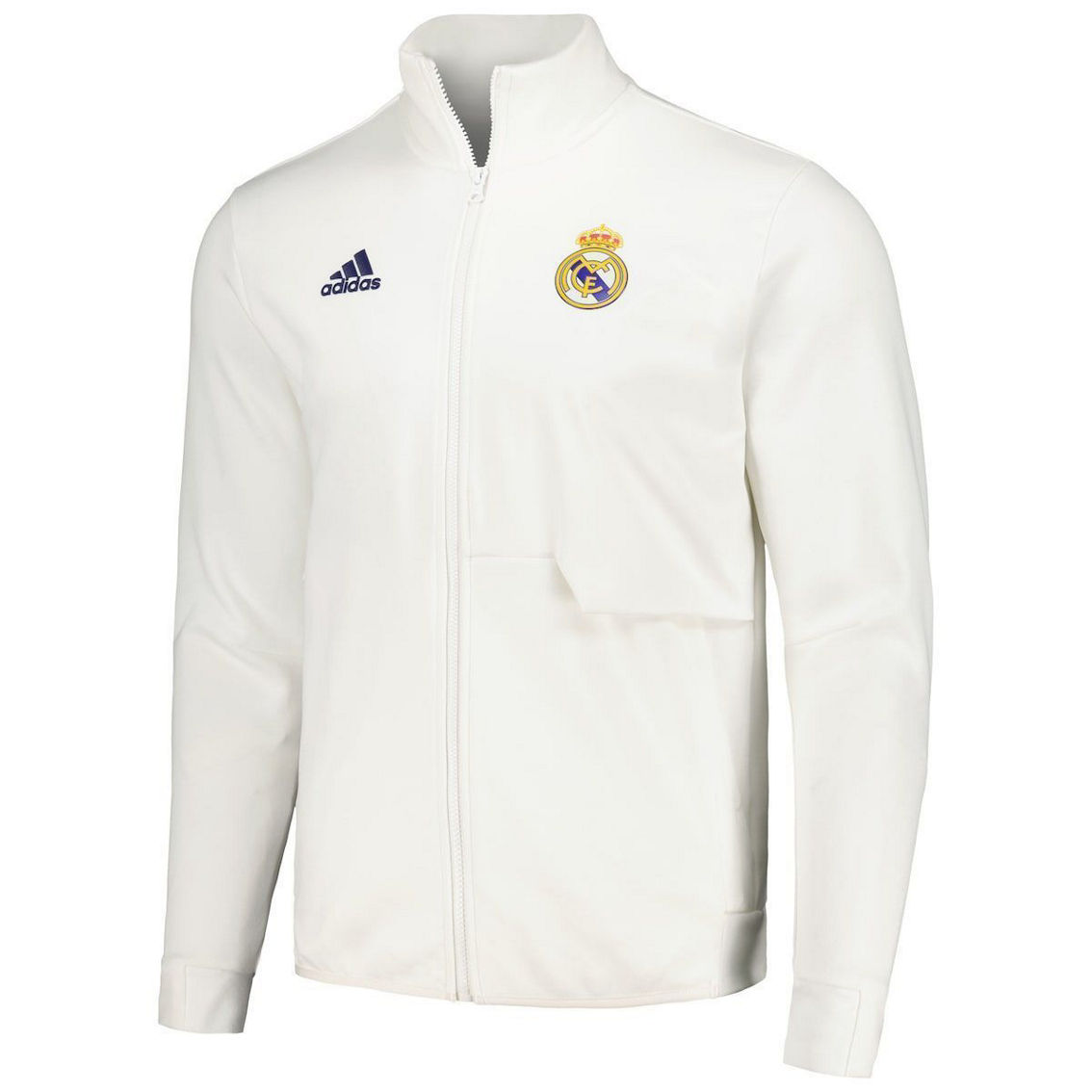 adidas Men's White Real Madrid 2023/24 Anthem Full-Zip Jacket - Image 3 of 4