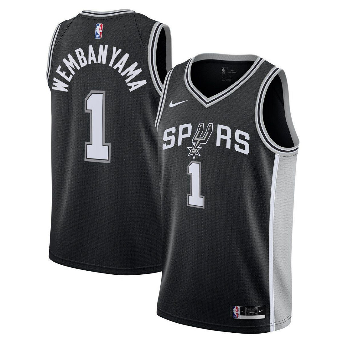 Nike Youth Victor Wembanyama Black San Antonio Spurs Swingman Jersey - Icon Edition