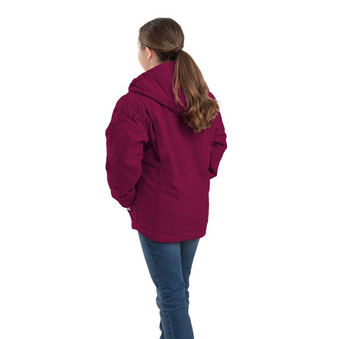 Berne Youth Sherpa-Lined Softstone Duck Hooded Jacket - Image 2 of 2