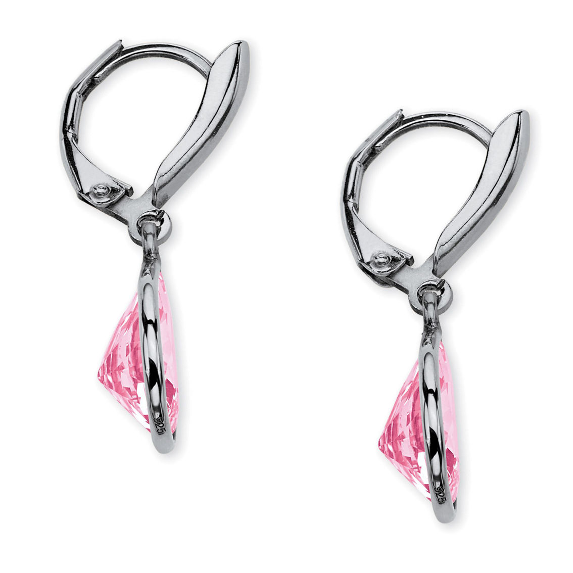 Pear-Cut Simulated Birthstone Drop Earrings in Sterling Silver - Image 2 of 4