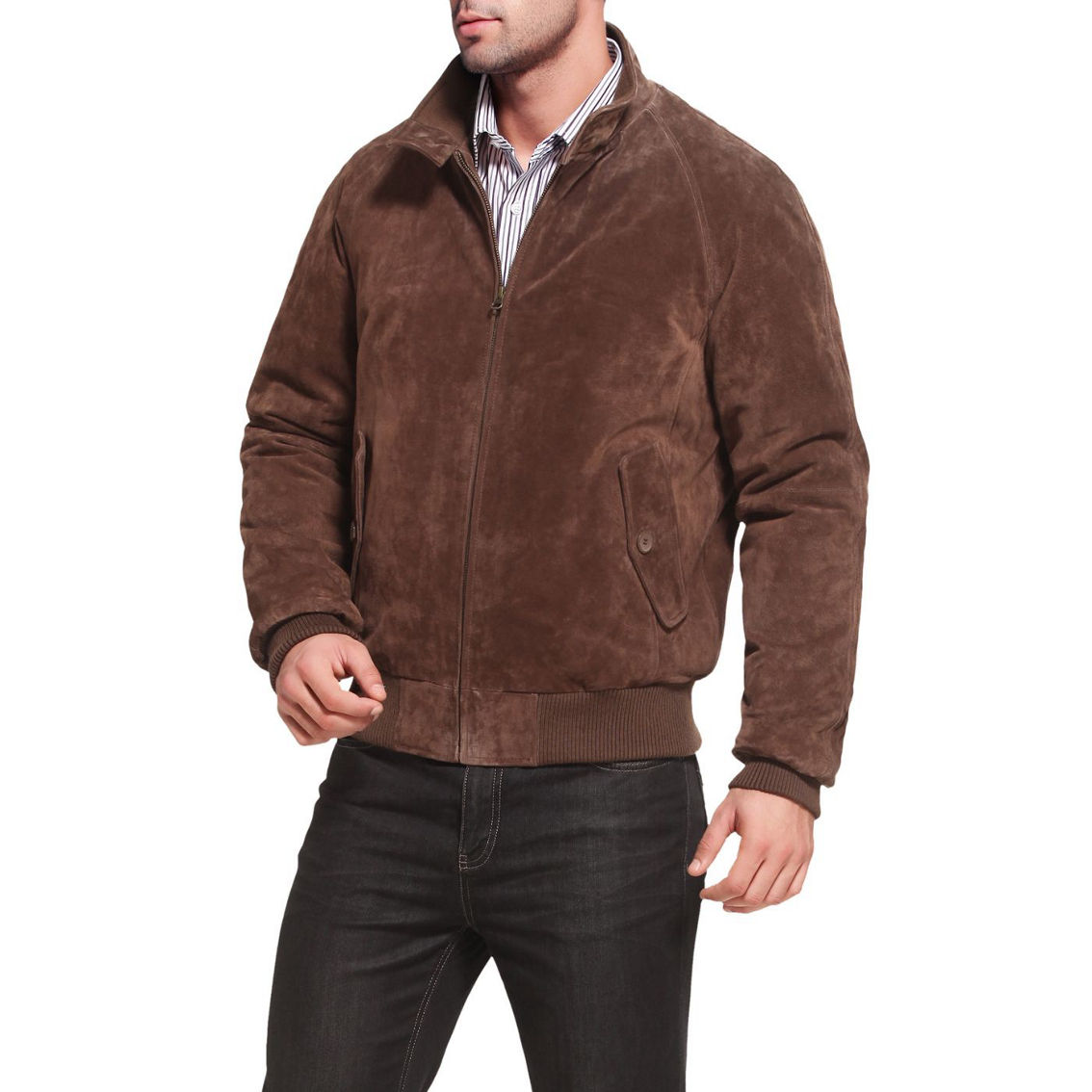 Landing Leathers Men WWII Suede Leather Bomber Jacket - Big & Tall - Image 2 of 4