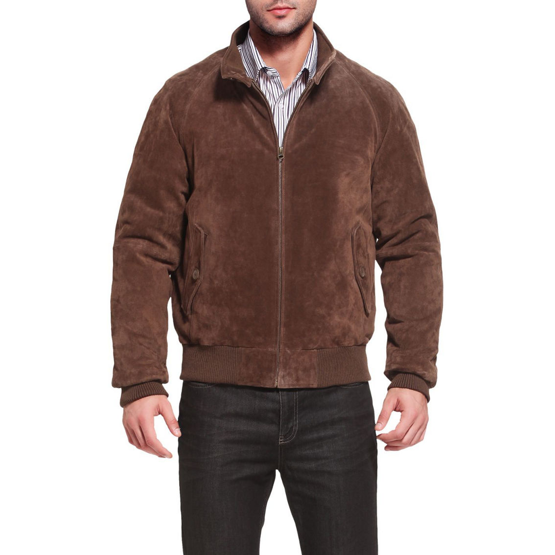 Landing Leathers Men WWII Suede Leather Bomber Jacket - Big & Tall - Image 3 of 4