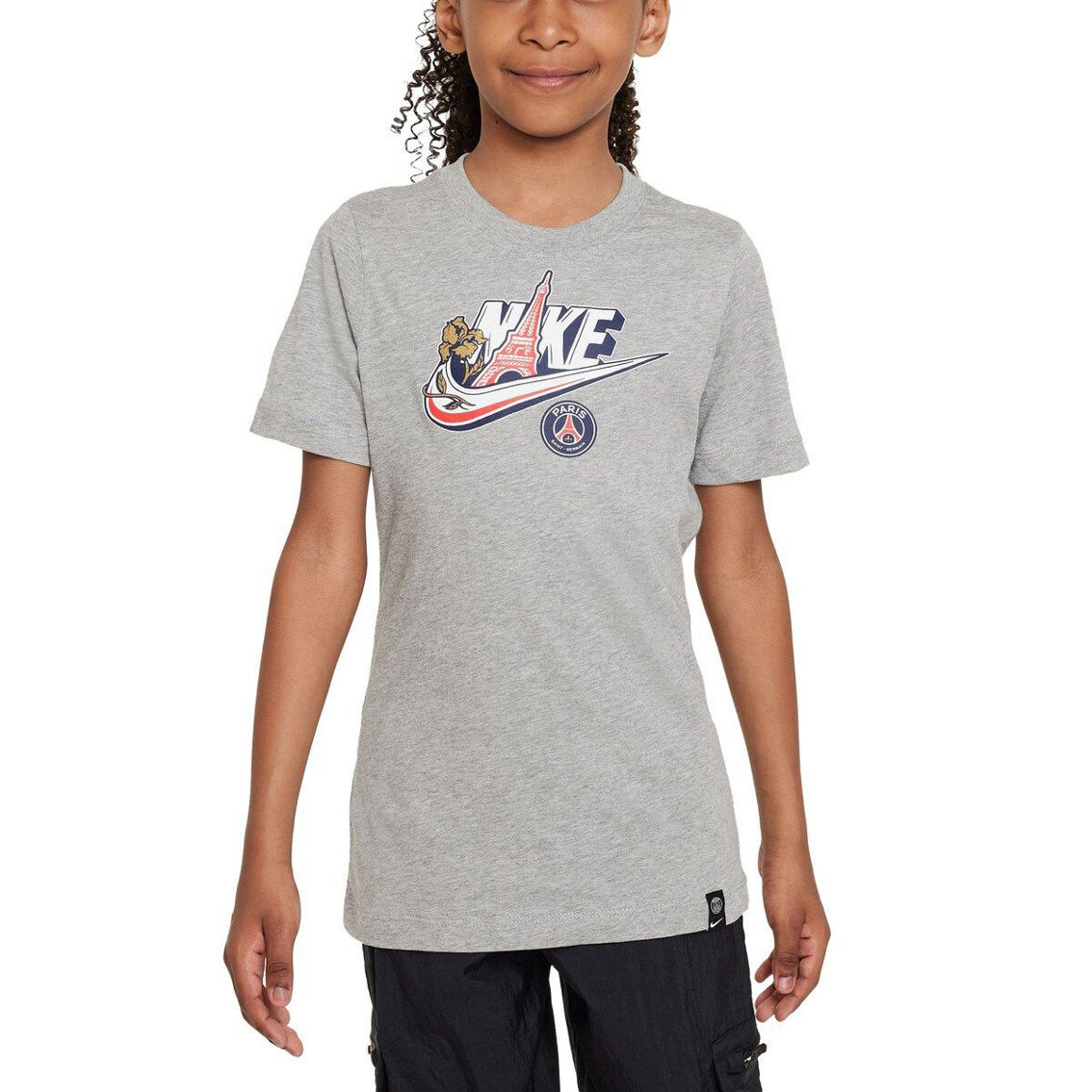 Nike Youth Heather Gray Paris Saint-Germain Futura T-Shirt