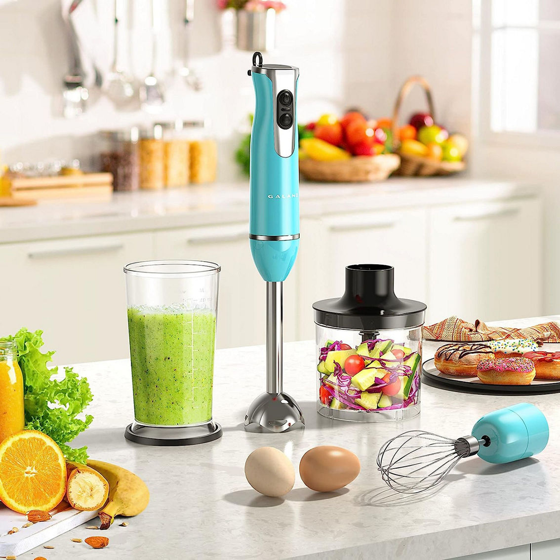 Galanz 2 Speed Multi-Function Retro Immersion Hand Blender in Bebop Blue - Image 5 of 5