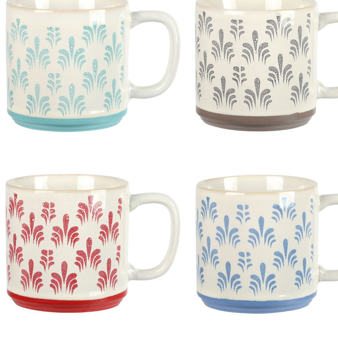 Gibson Home Morning Mist 4 Piece 18 Ounce Stoneware Mug Set in Assorted Colors - Image 3 of 5