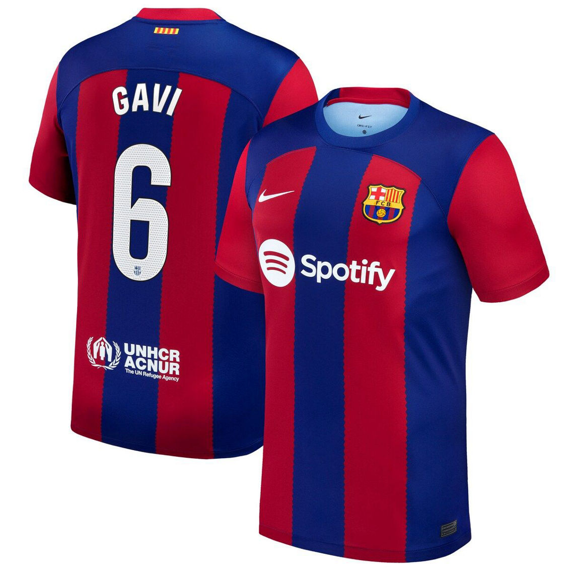 Nike Men's Gavi Royal Barcelona 2023/24 Home Stadium Replica Player Jersey - Image 1 of 4