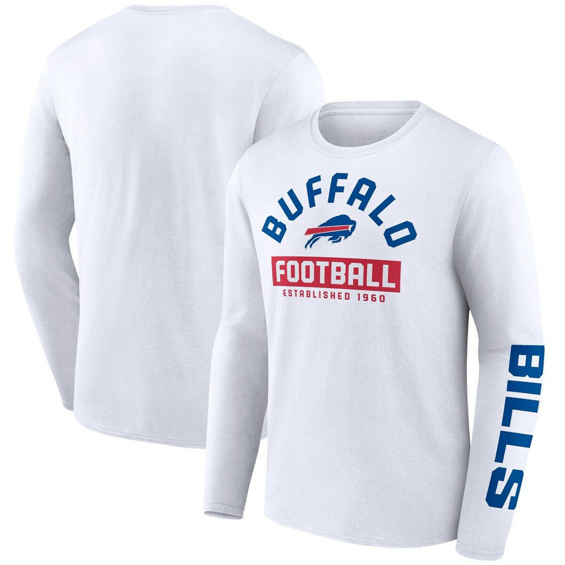 Fanatics Branded Men's White Buffalo Bills Long Sleeve T-Shirt - Image 2 of 4