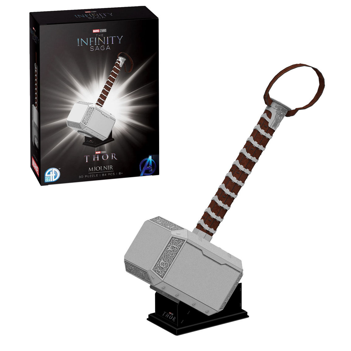 4D Cityscape Marvel The Infinity Saga - Mjolnir - Thor's Hammer 3D Puzzle: 84 Pcs - Image 2 of 5