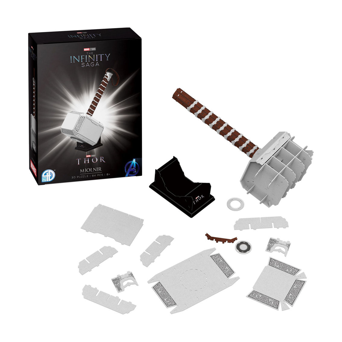 4D Cityscape Marvel The Infinity Saga - Mjolnir - Thor's Hammer 3D Puzzle: 84 Pcs - Image 3 of 5