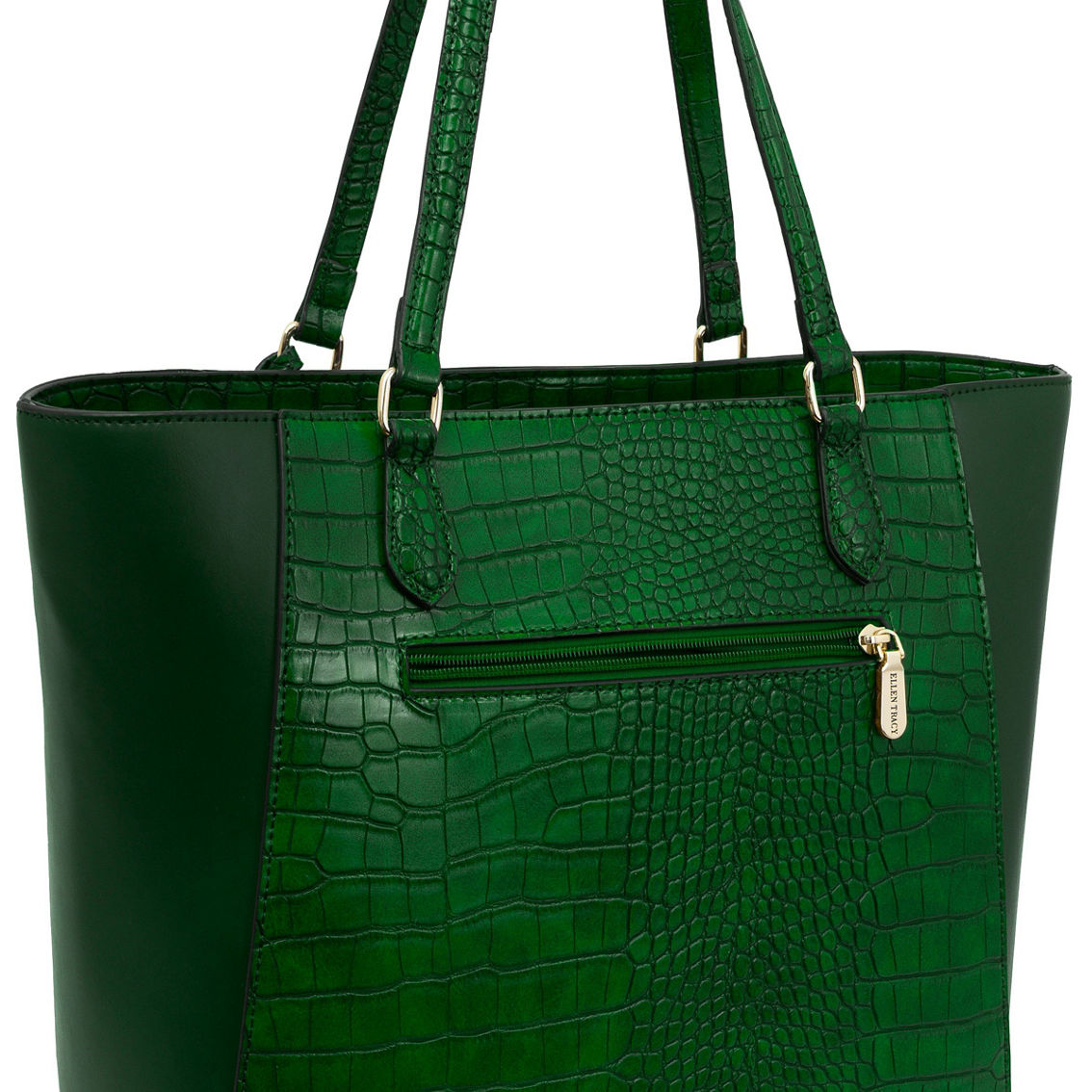 ELLEN TRACY CROCO SHOULDER TOTE WITH ET DANGLE - Image 2 of 3