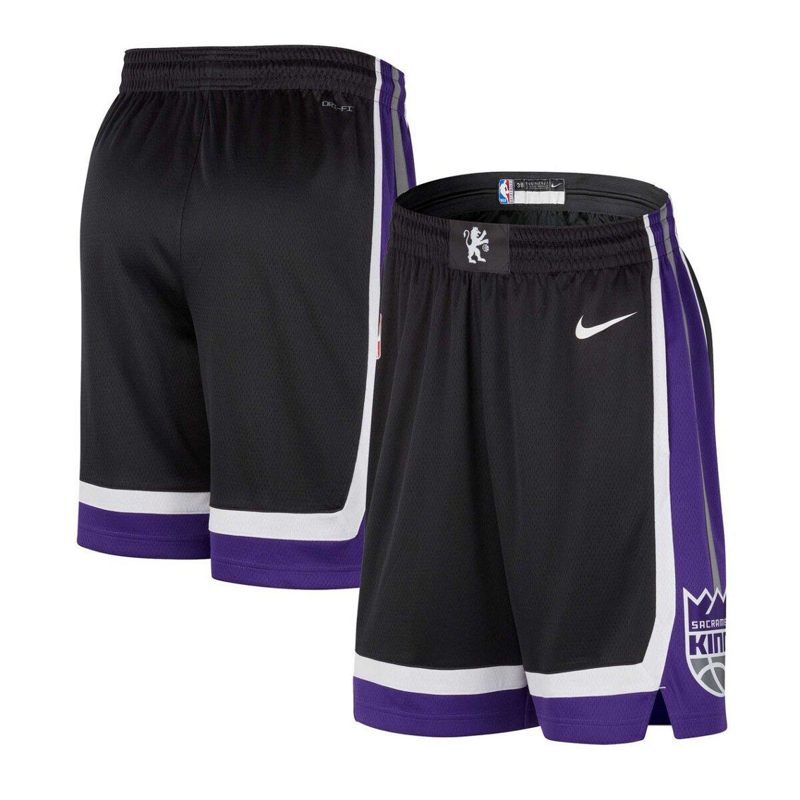 Nike Men's Black Sacramento Kings Swingman Icon Edition Shorts - Image 2 of 4