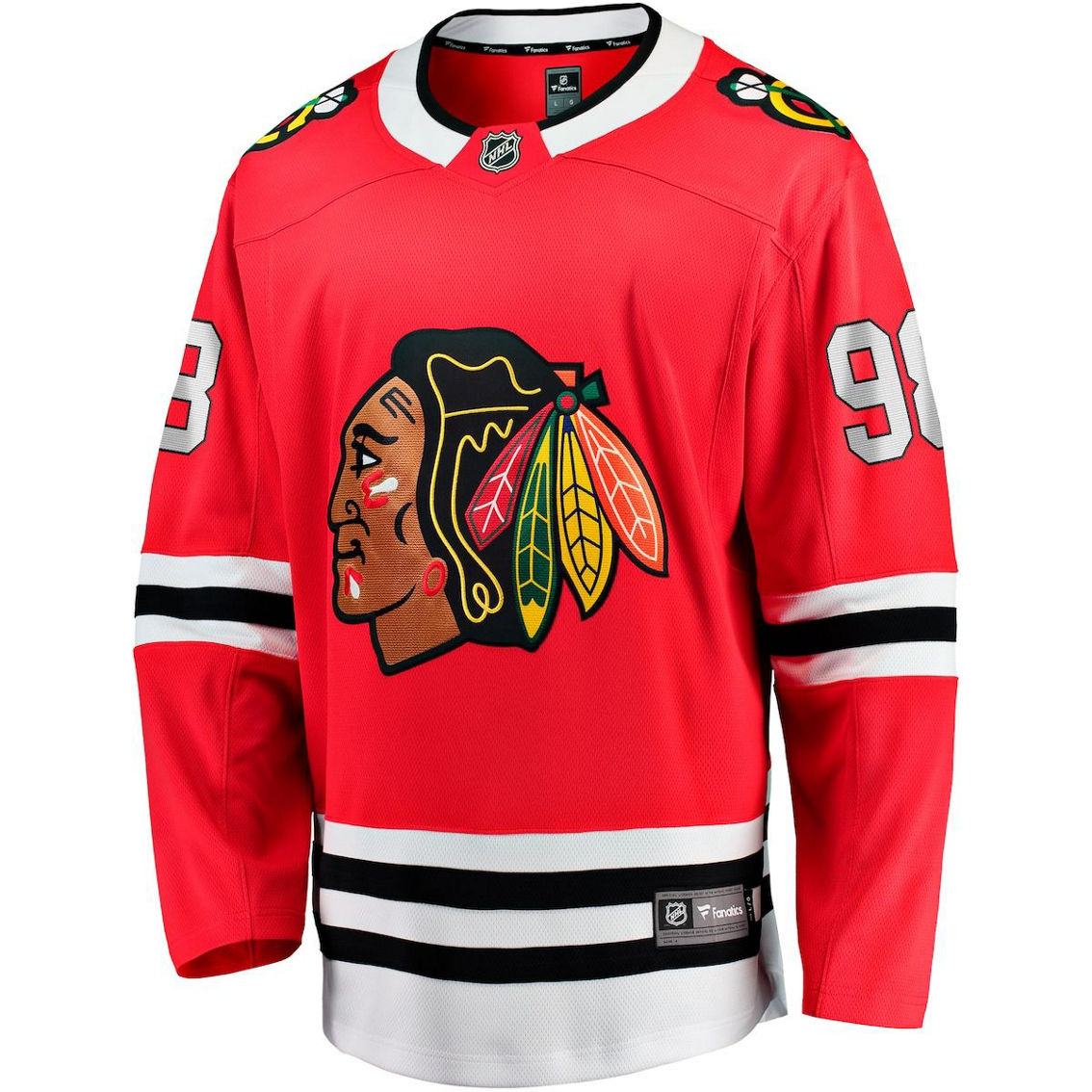 Fanatics Branded Men's Connor Bedard Red Chicago Blackhawks 2023 NHL Draft Home Breakaway Player Jersey - Image 3 of 4