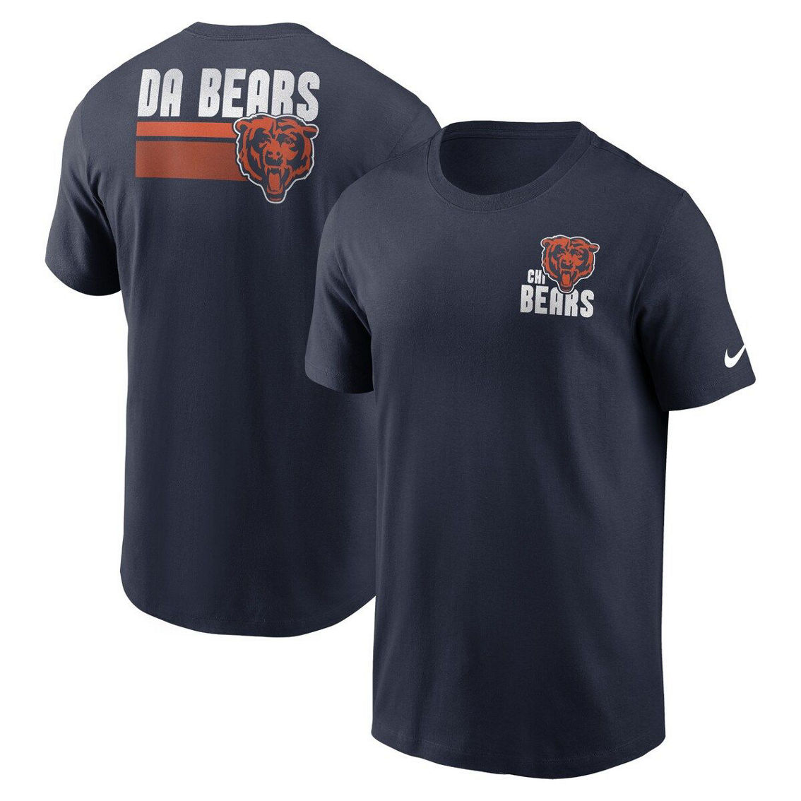 Nike Men's Navy Chicago Bears Blitz Essential T-Shirt - Image 2 of 4
