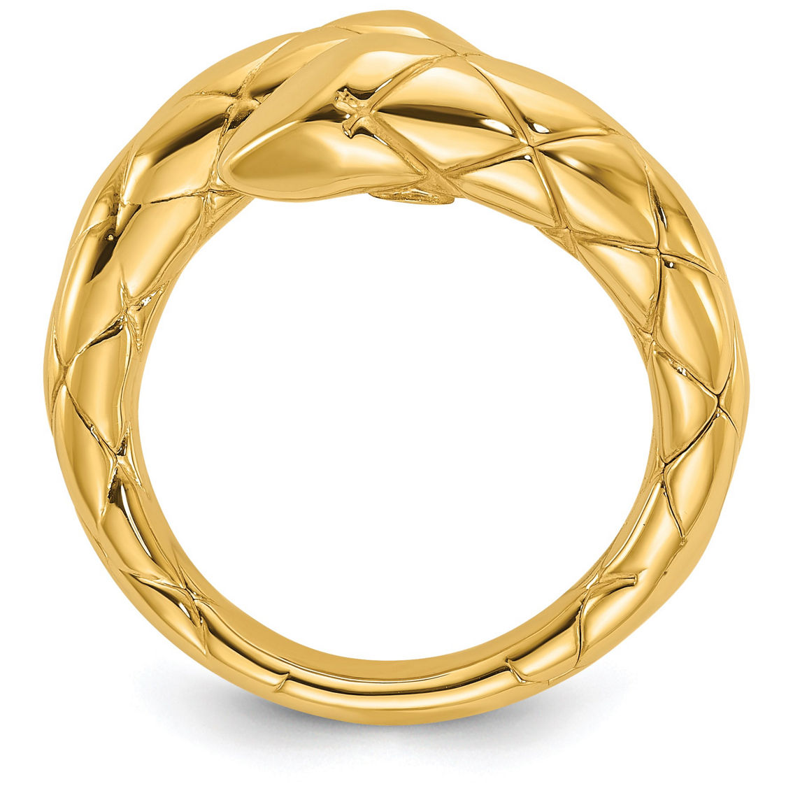 18K Gold Italian Elegance SEMI-SOLID QUILTED DESIGN WRAP-AROUND RING - Image 2 of 5