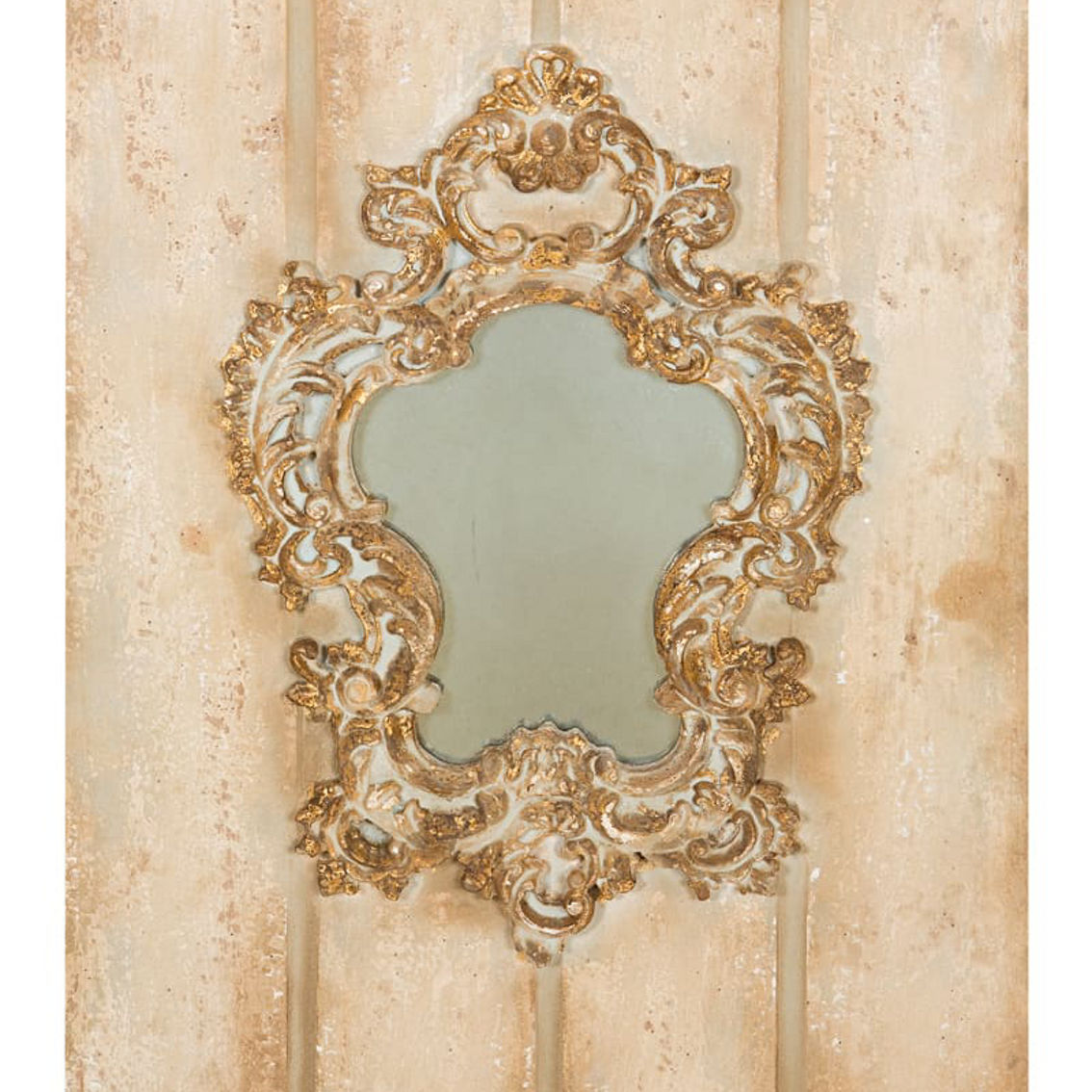 Manor Luxe Vienna Baroque Wood Board & Antiqued Glass Wall Mirror 24''L x 36''H - Image 2 of 2