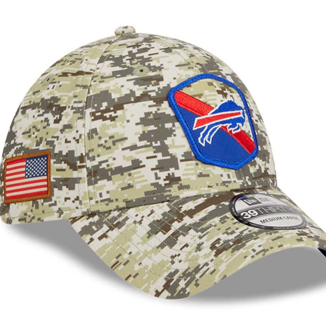 New Era Men's Camo Buffalo Bills 2023 Salute To Service 39THIRTY Flex Hat - Image 2 of 4
