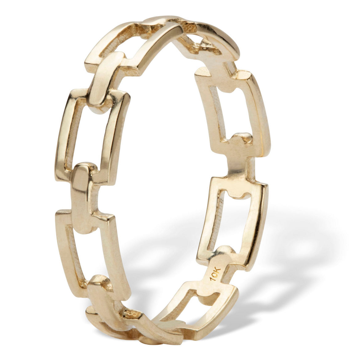 PalmBeach Stackable Paperclip Link Ring 10K Solid Yellow Gold - Image 2 of 5
