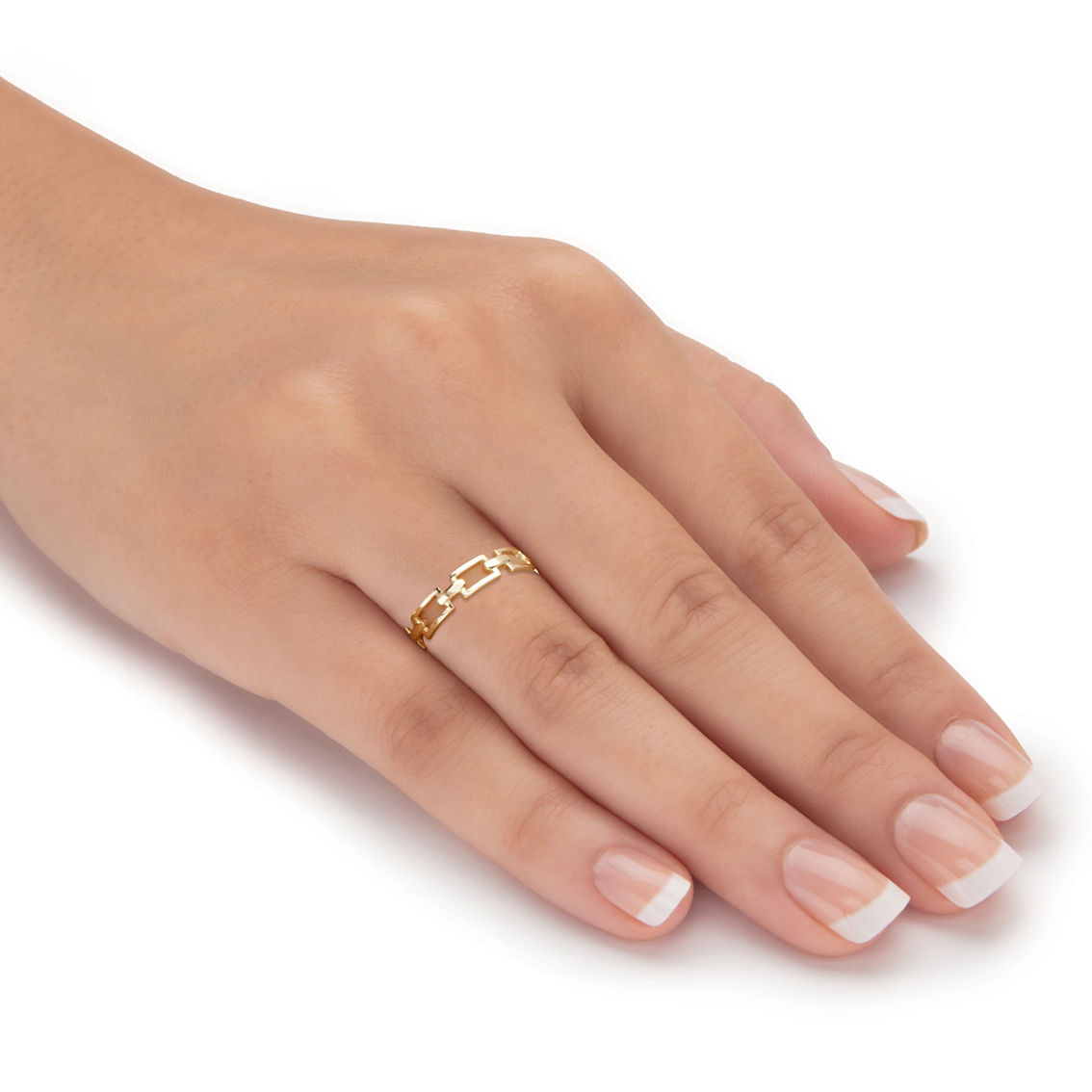 PalmBeach Stackable Paperclip Link Ring 10K Solid Yellow Gold - Image 3 of 5